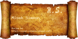 Misek Simeon névjegykártya